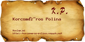 Korcsmáros Polina névjegykártya
